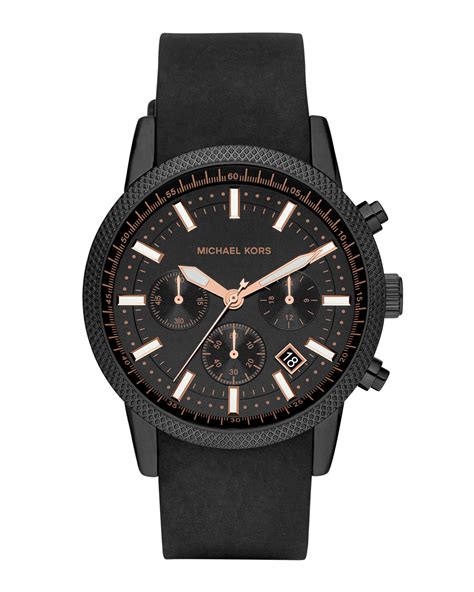 michael kors black mens watch|michael kors black silicone watch.